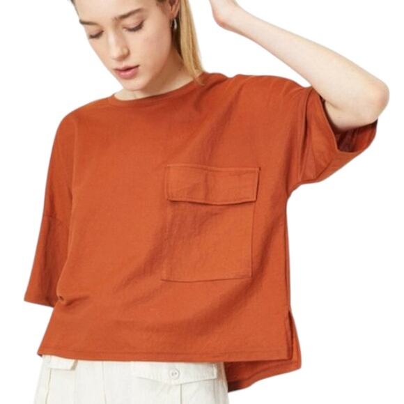 KOTON Orange Terracotta Crop Tshirt XLarge NWT - Picture 1 of 5